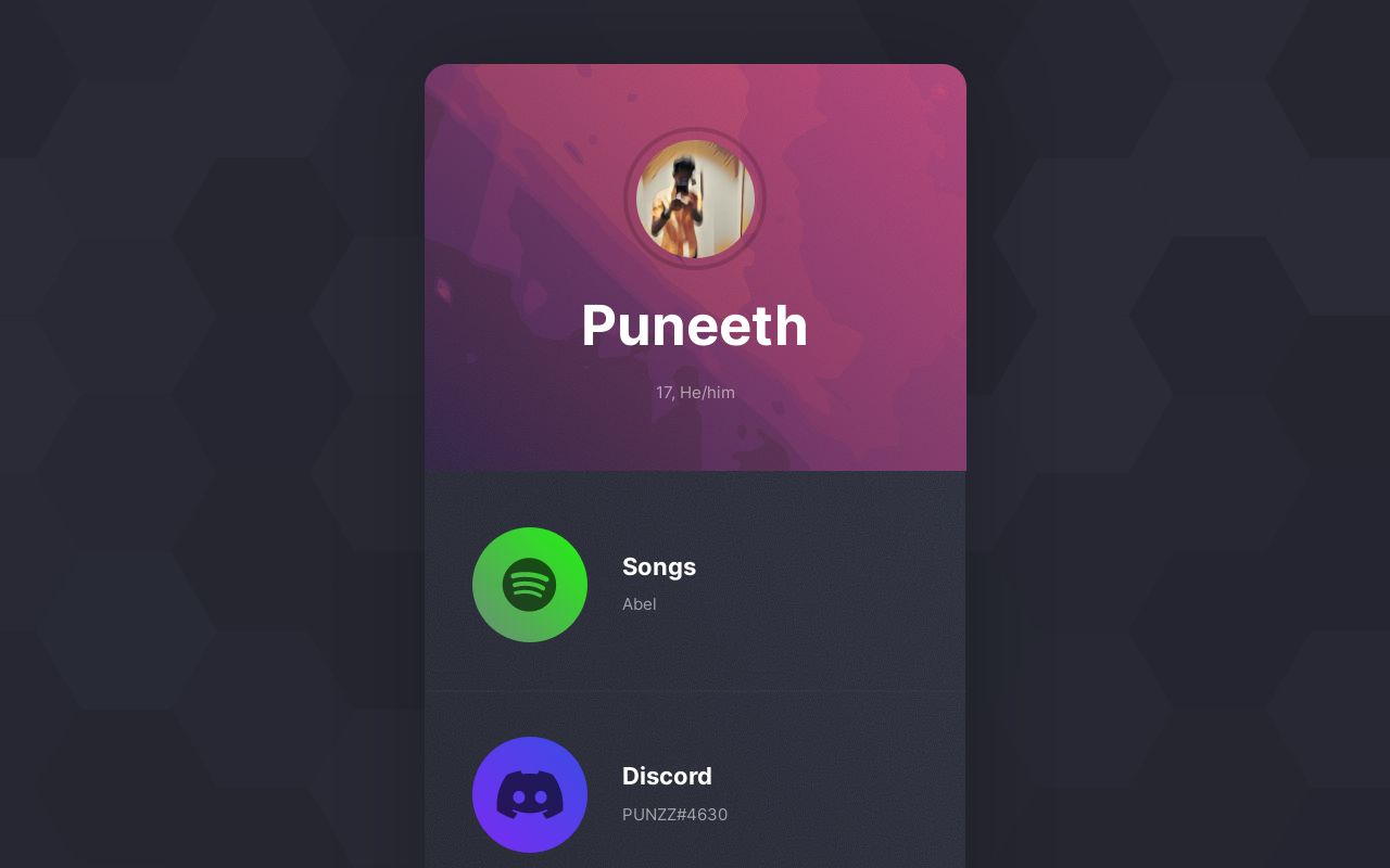Carrd profile picture for @puneeth